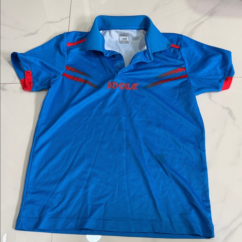 JOOLA Blue Performance Polo with Red Accents